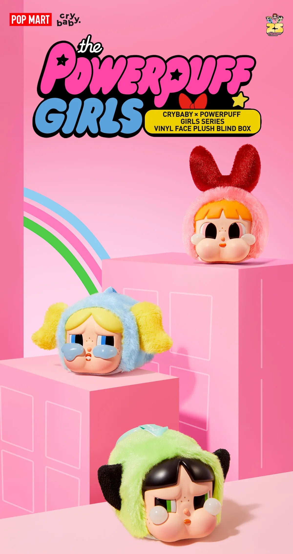 POP MART CRYBABY × Powerpuff Girls Series Vinyl Face Plush Blind POP MART CRYBABY × Powerpuff Girls Series Vinyl Face Plush Blind