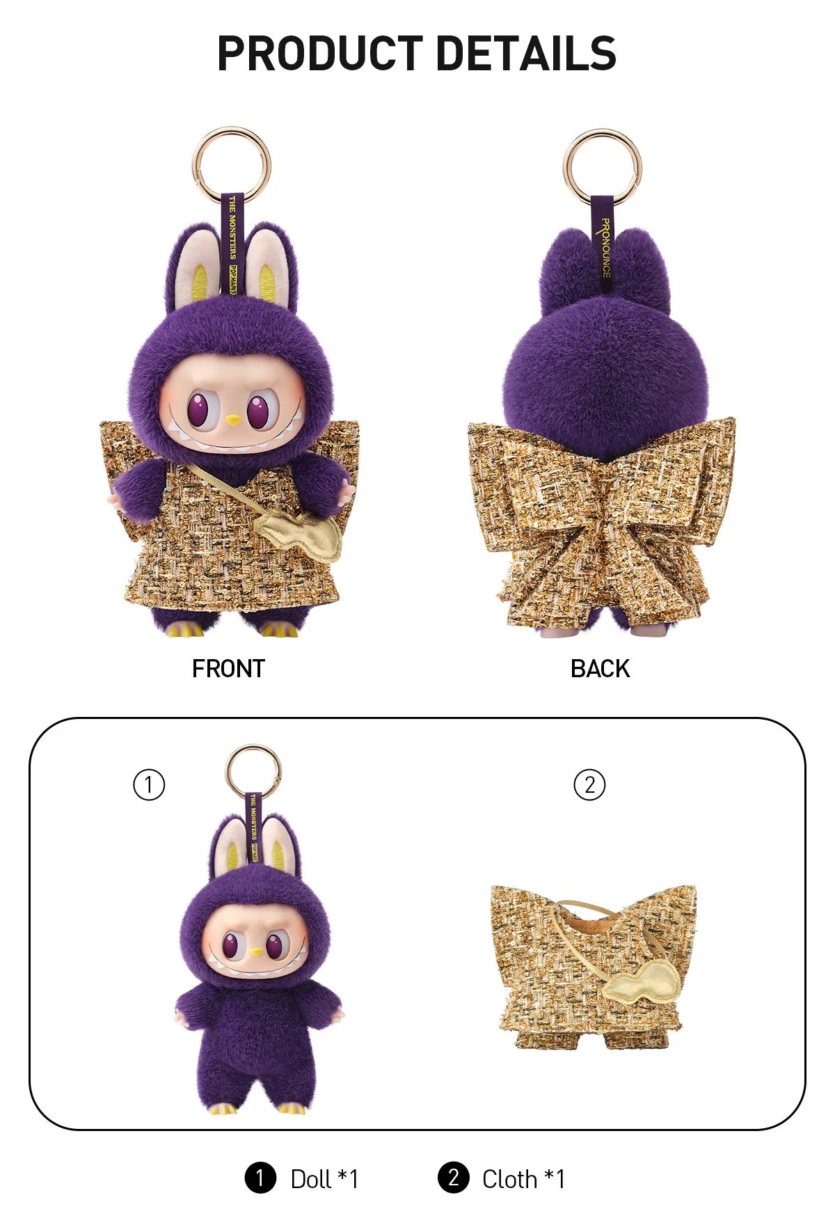 POP MART THE MONSTERS Labubu x Pronounce - Wings of Fortune - Vinyl Plush Hanging Card