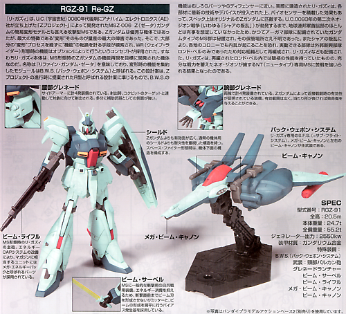 HGUC #85 Re-GZ Gundam 1/144 Scale Model Kit