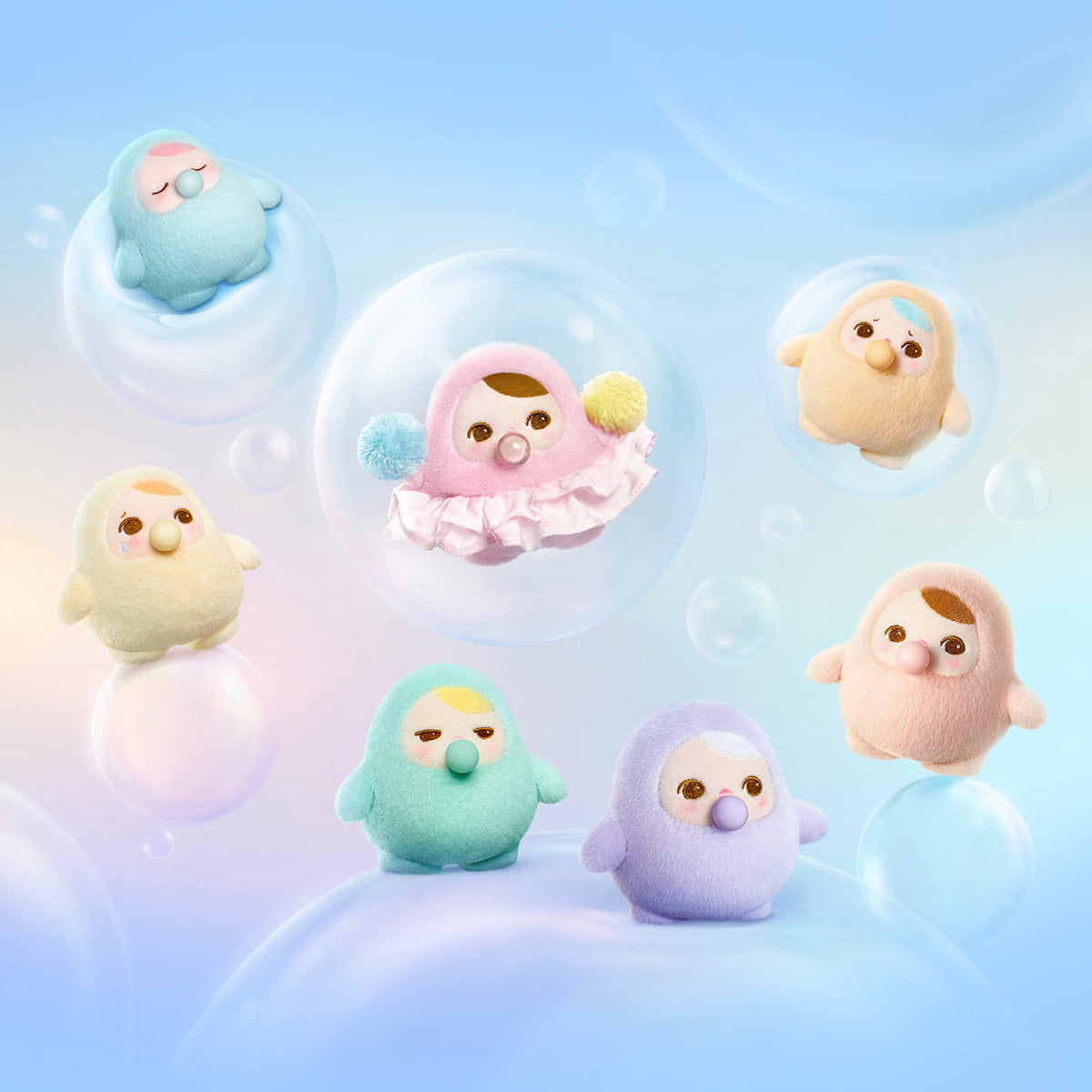 POP MART BEANIE BUBBLE UP 6ピース PUCKY BEANIE BUBBLE UP SERIES-Plush Pendant Blind Box - POP